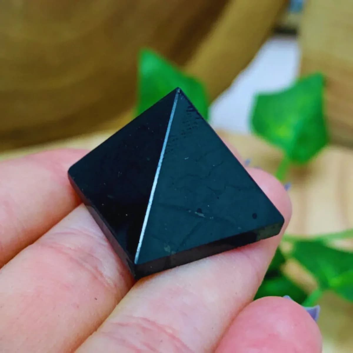 Black Tourmaline Pyramid | Natural Stone Home Decor